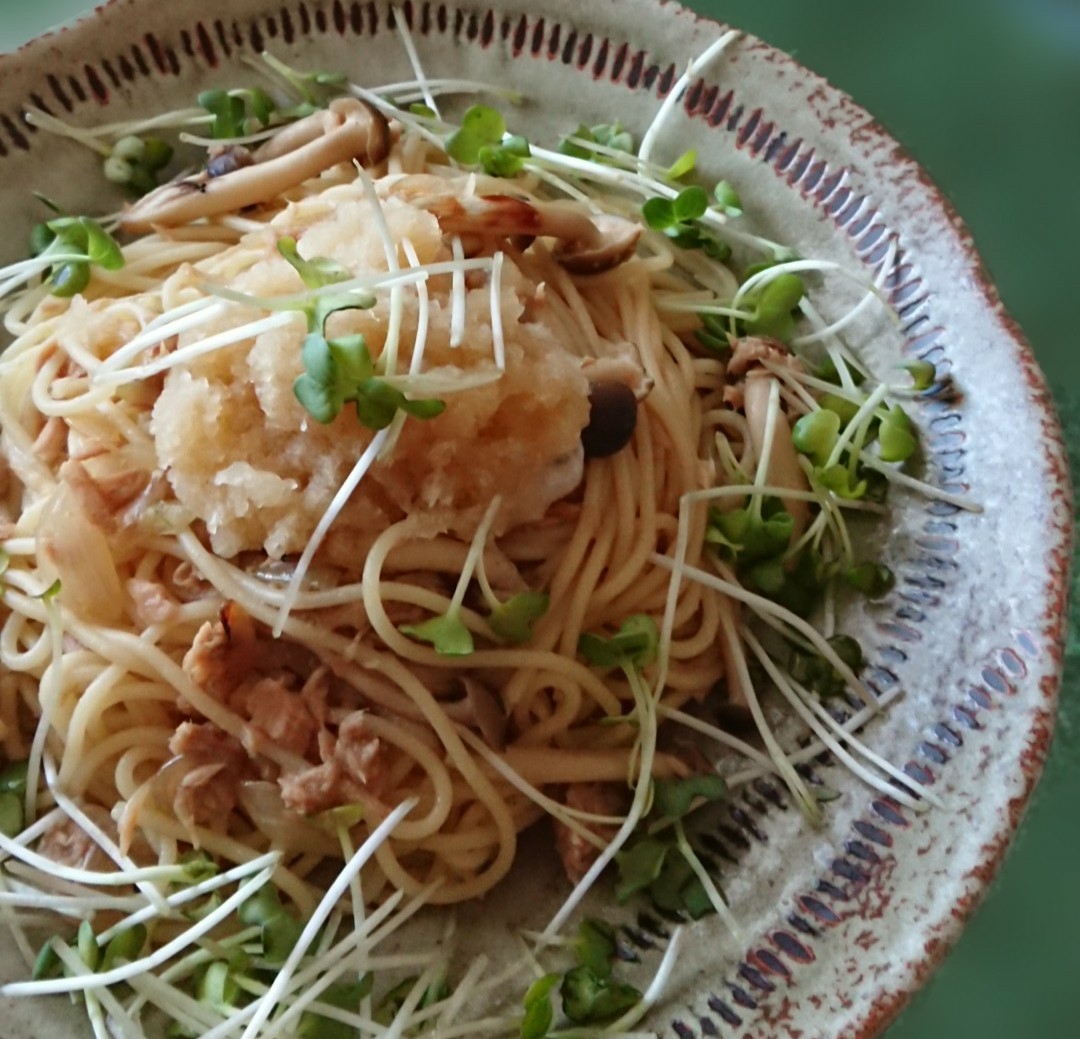 かいわれ大根とᕷ大根おろしツナパスタꕤ୭*