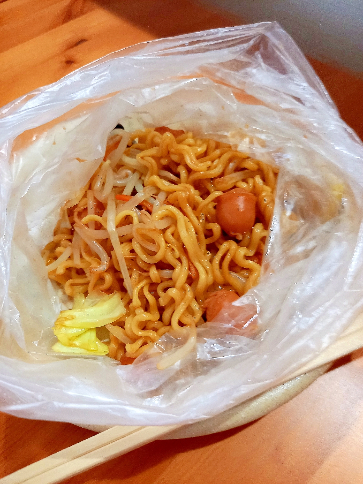 洗い物ゼロ！電子レンジで焼きそば#アイラップ