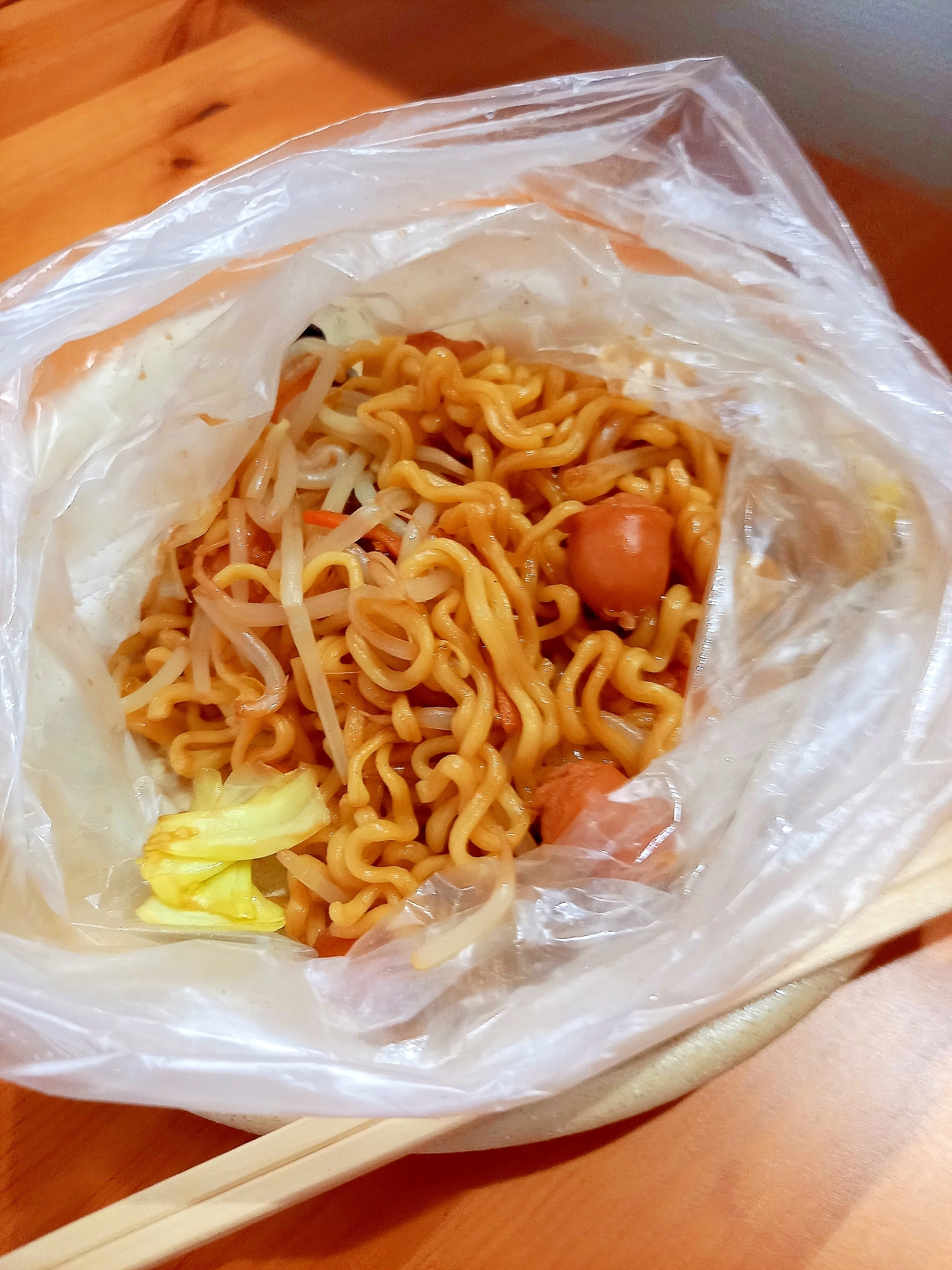 洗い物ゼロ!電子レンジで焼きそば#アイラップ