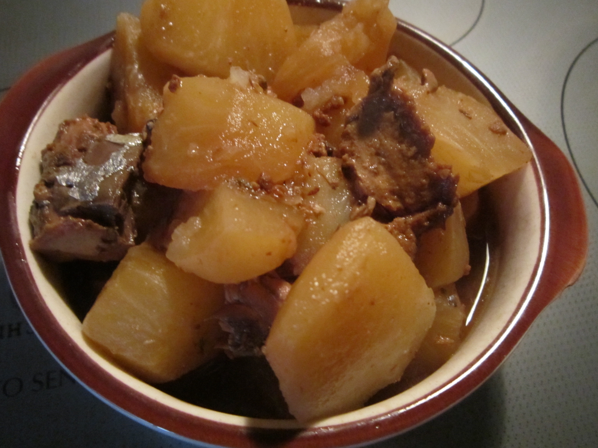 カブと味噌サバ缶の煮物