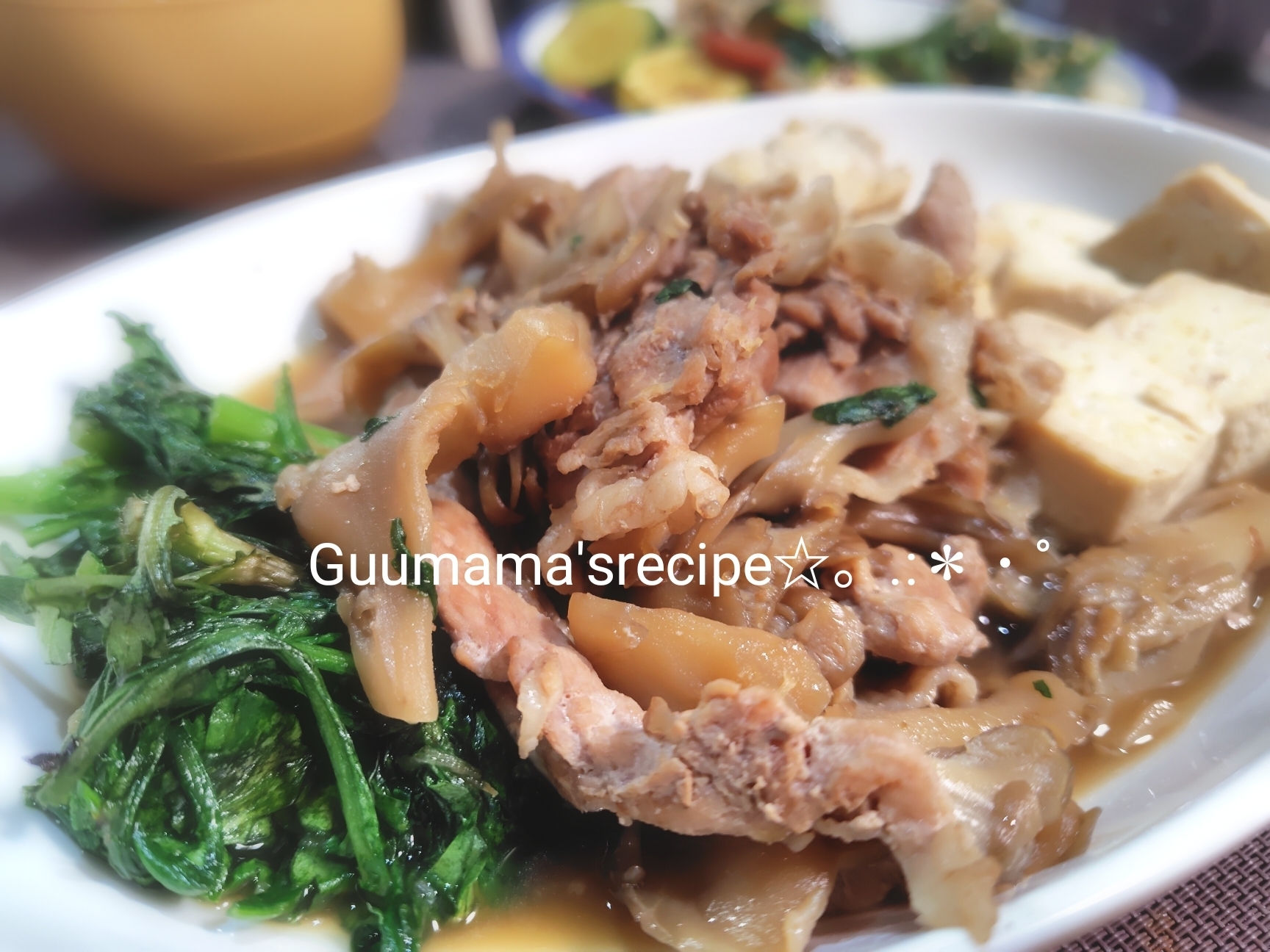 フライパンで完成♡ご飯が進む♡超特急♡春菊肉豆腐