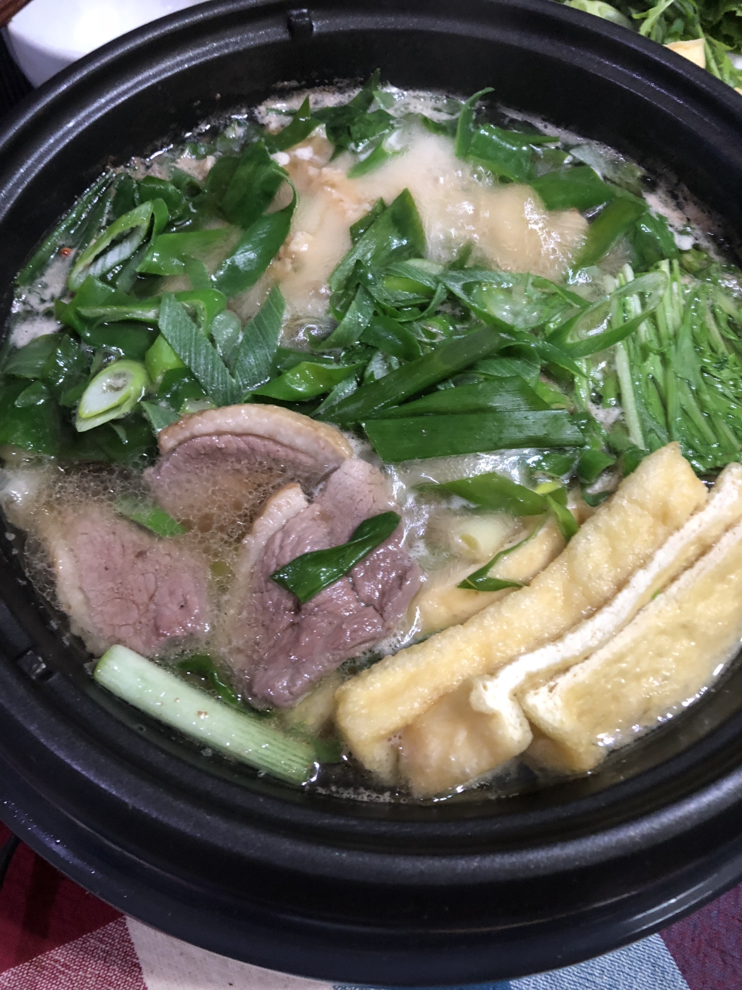九条葱と京水菜の鴨鍋