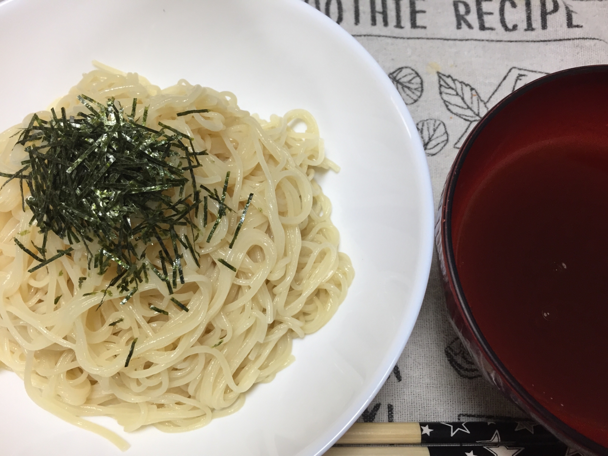 素麺で簡単☆つけ麺風☆