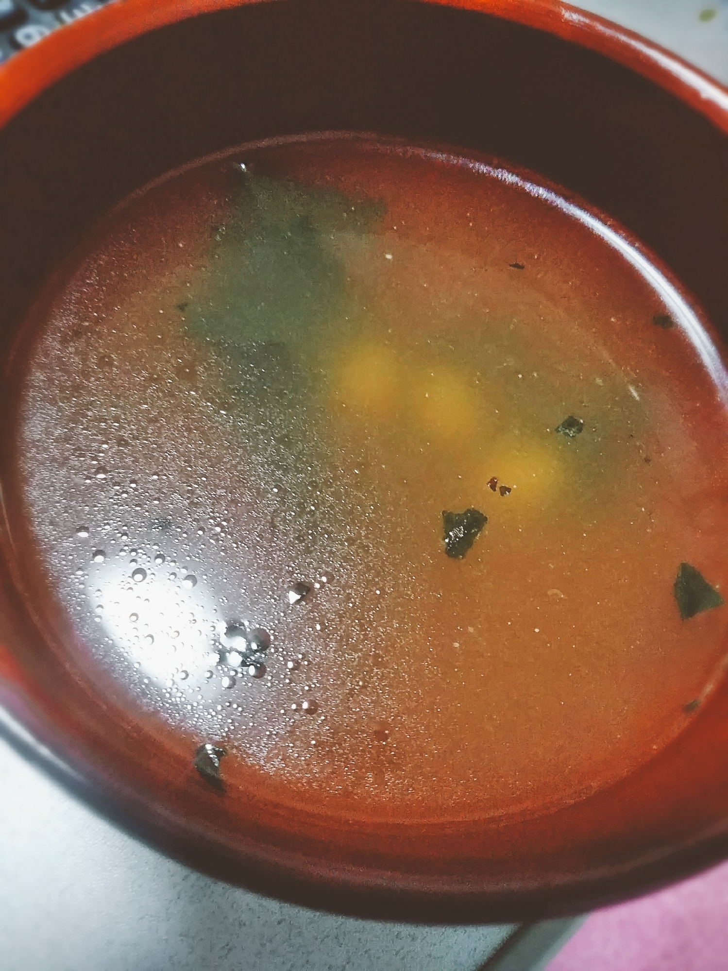 バジルとコーンのスープ