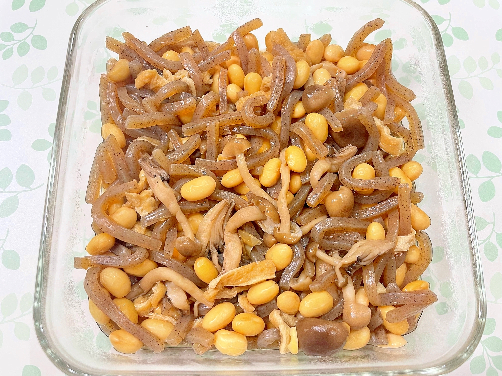 つきこんにゃくと大豆の煮物