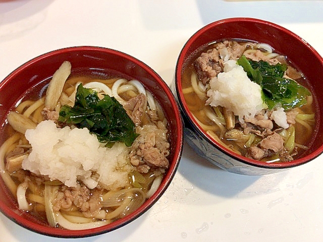 わかめたっぷり☆みぞれ牛肉太うどん