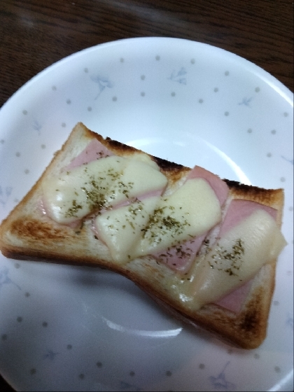 ハムと青海苔のチーズトースト