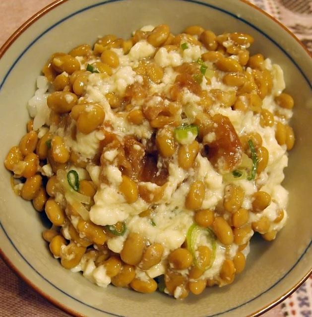 梅干豆腐納豆ごはん