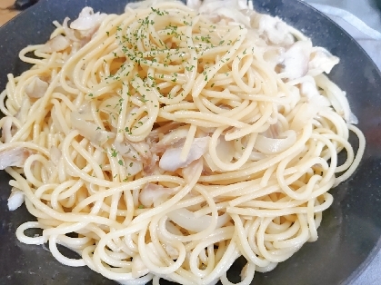 バター醬油でうまっ☆ホッケときのこのパスタ