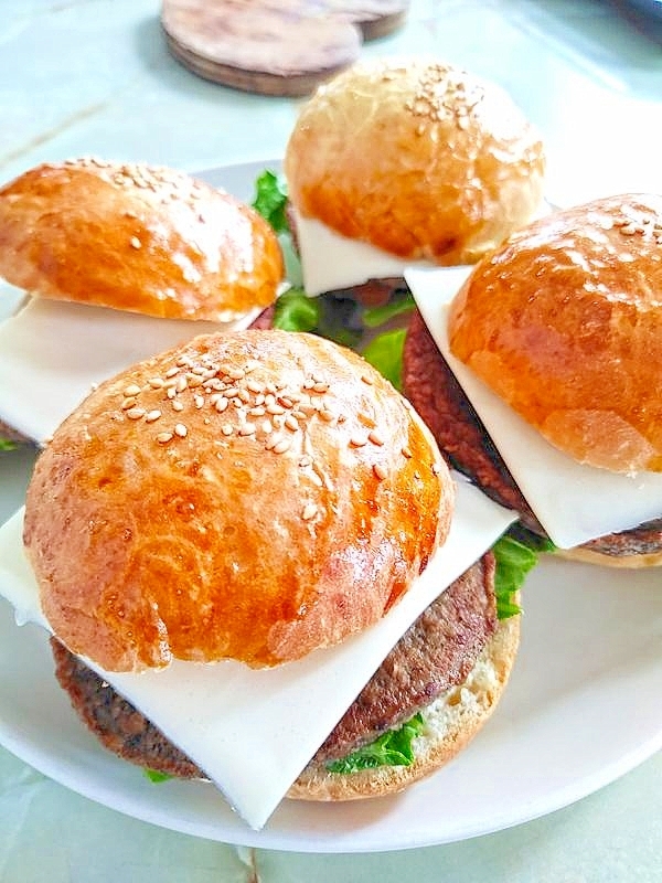 スタンドミキサーで時短！ハンバーガ用手作りバンズ♪