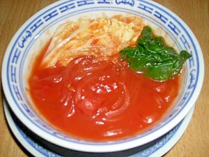春雨のトマトスープ