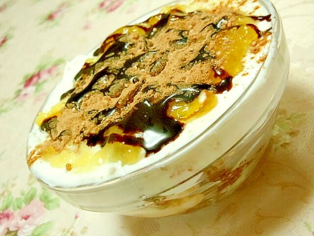 ブラウニーde❤水切りヨーグルトのティラミス風❤ レシピ