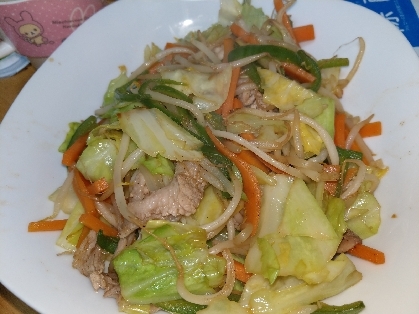 豚コマ肉と野菜炒め