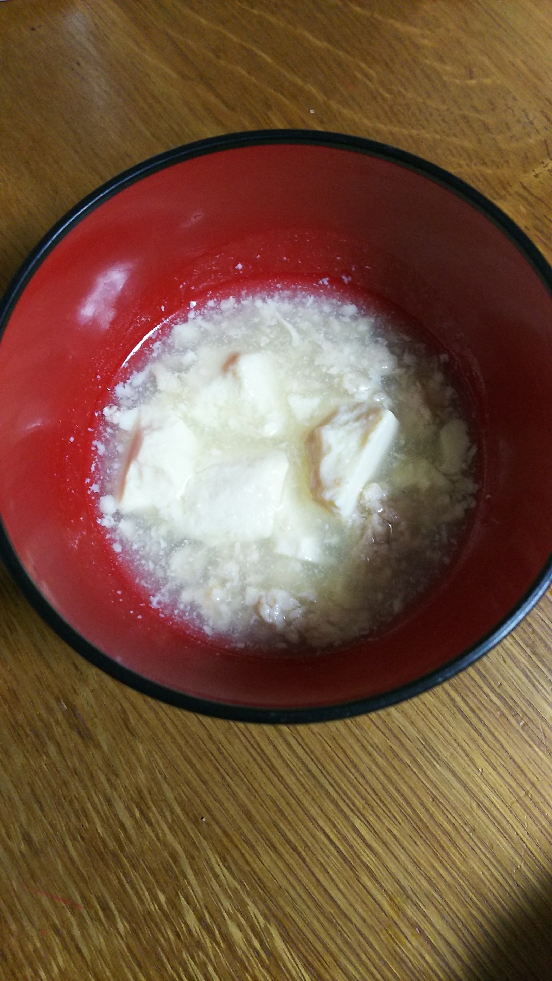 鶏ミンチと豆腐のスープ