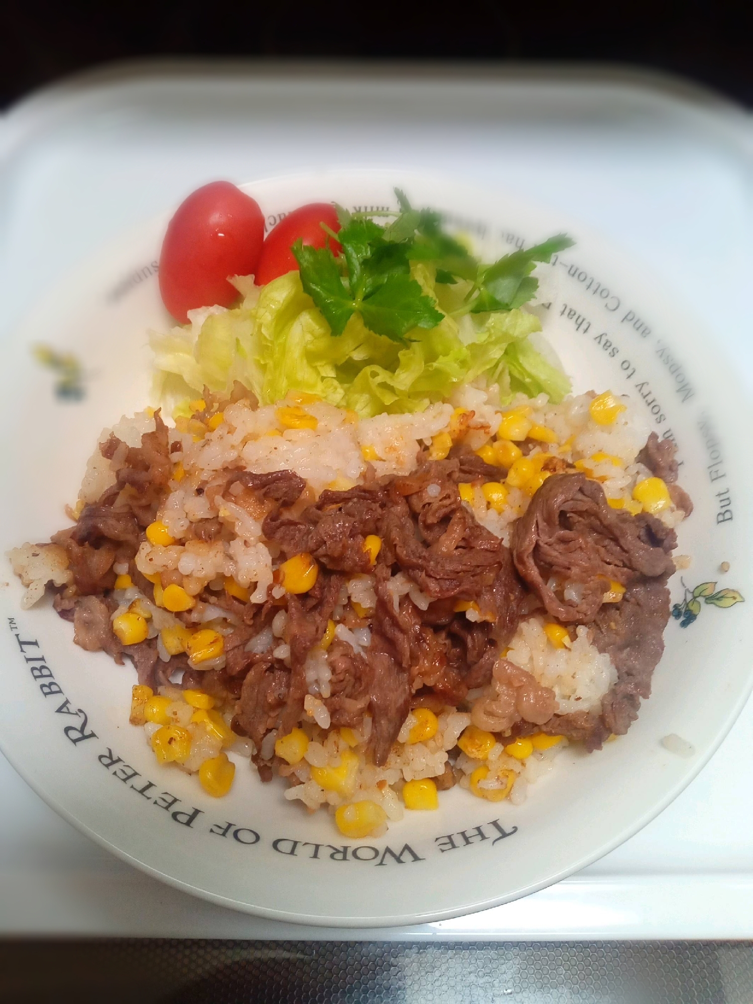 牛バラ焼肉de炒飯❀