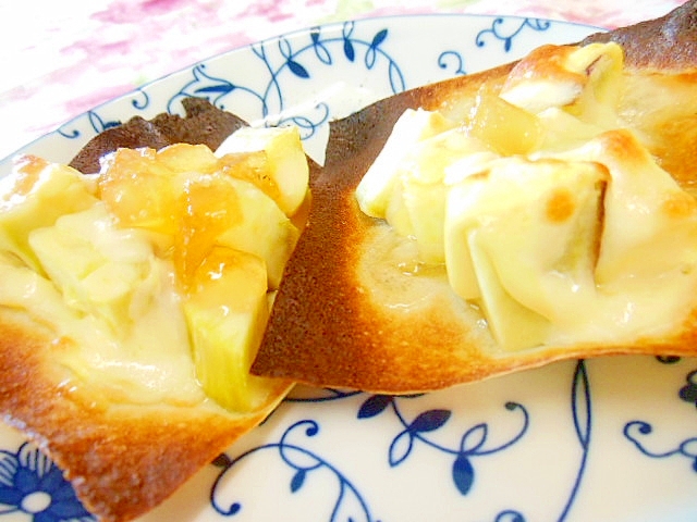 ❤林檎と林檎ジャムと薩摩芋のトースター焼き❤