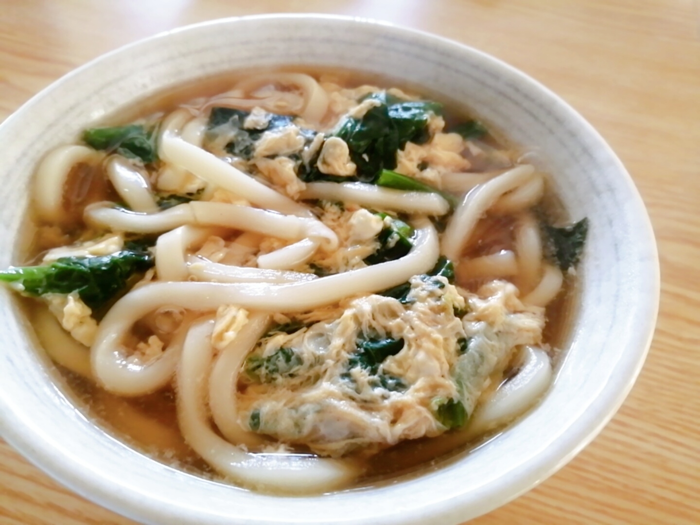 鉄分補給☆ほうれん草の卵とじうどん