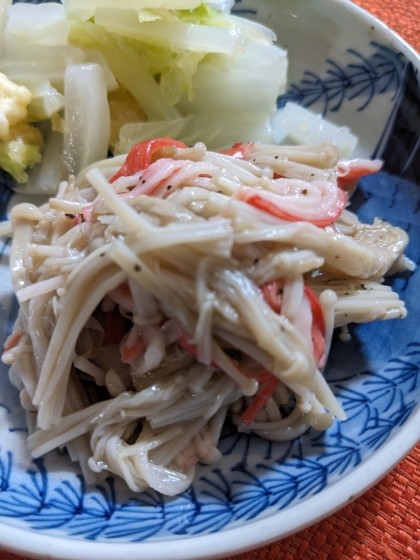 レンジで簡単！えのきとカニカマの中華風和えもの