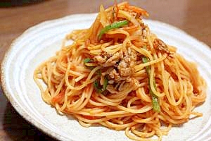 我家の豚肉ナポリタン