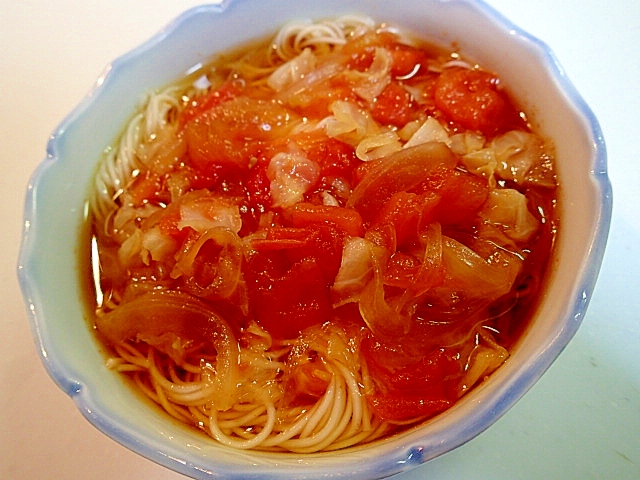 煮野菜たっぷり冷やし素麺♪