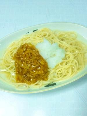 昆布茶で簡単和風スープスパ