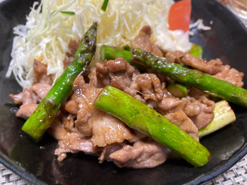 豚肉とアスパラの甘辛炒め