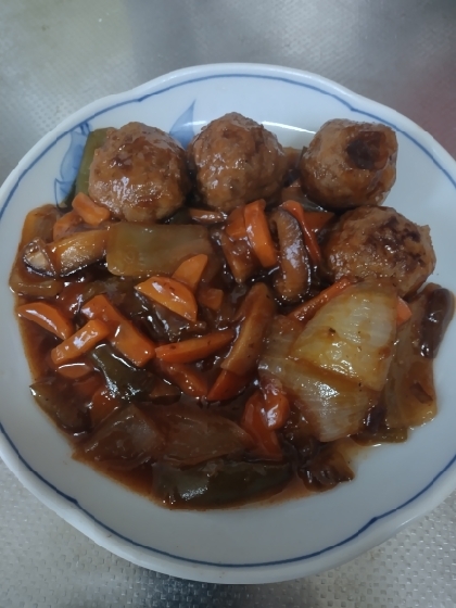 肉団子で酢豚風