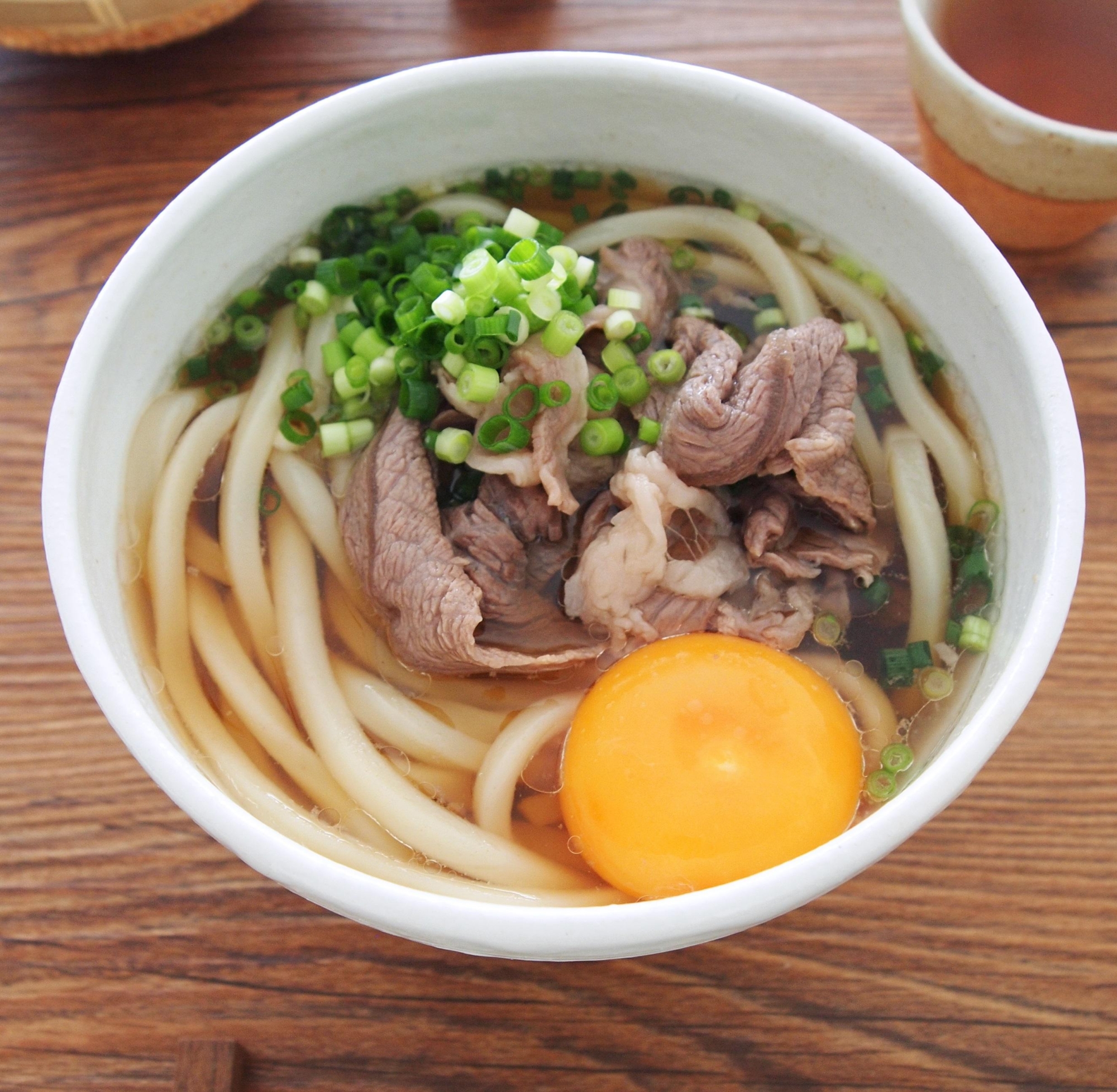 レンジ1回で!牛玉うどん