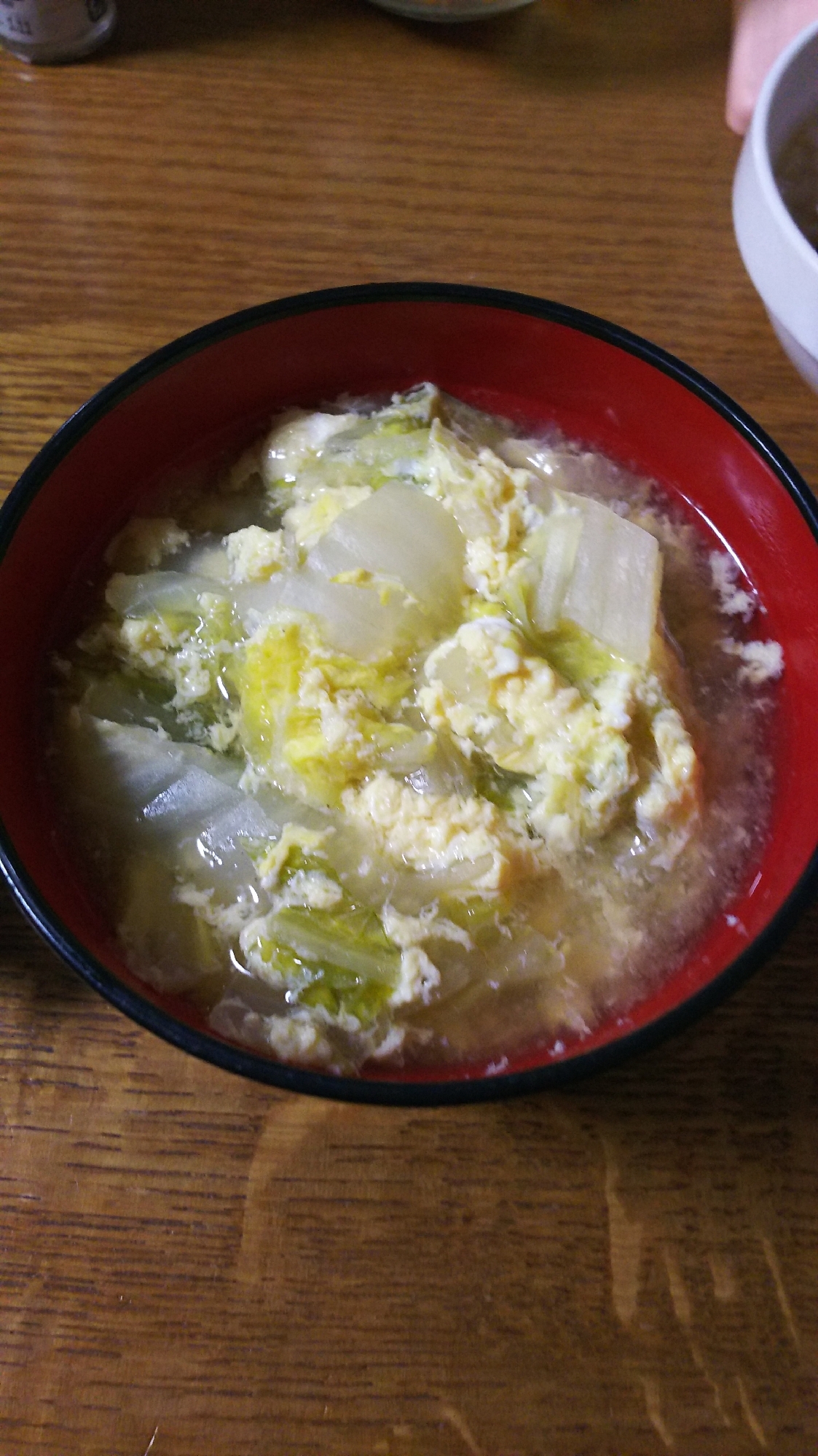 白菜の卵とじスープ