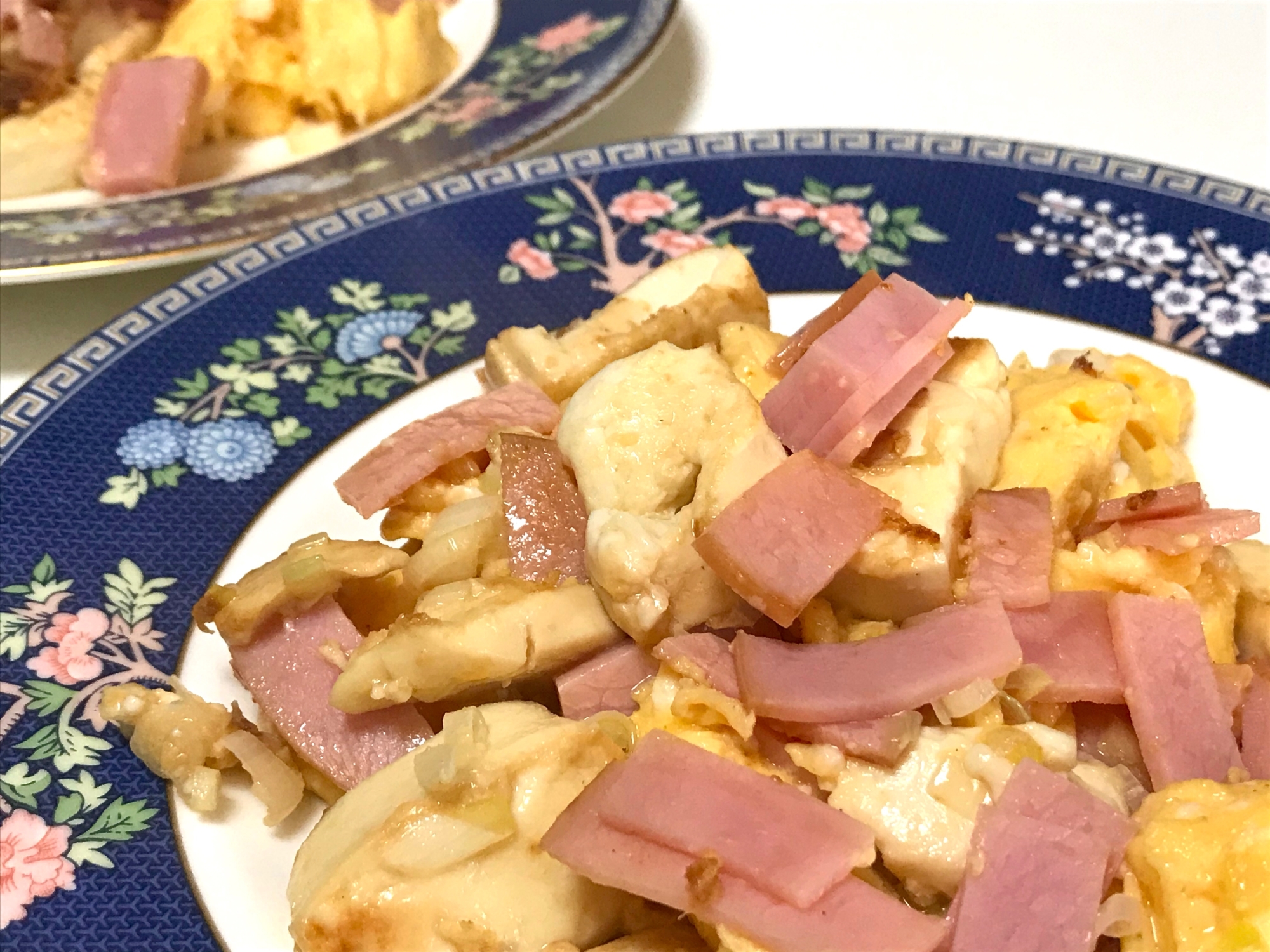 ハムと豆腐の玉子炒め