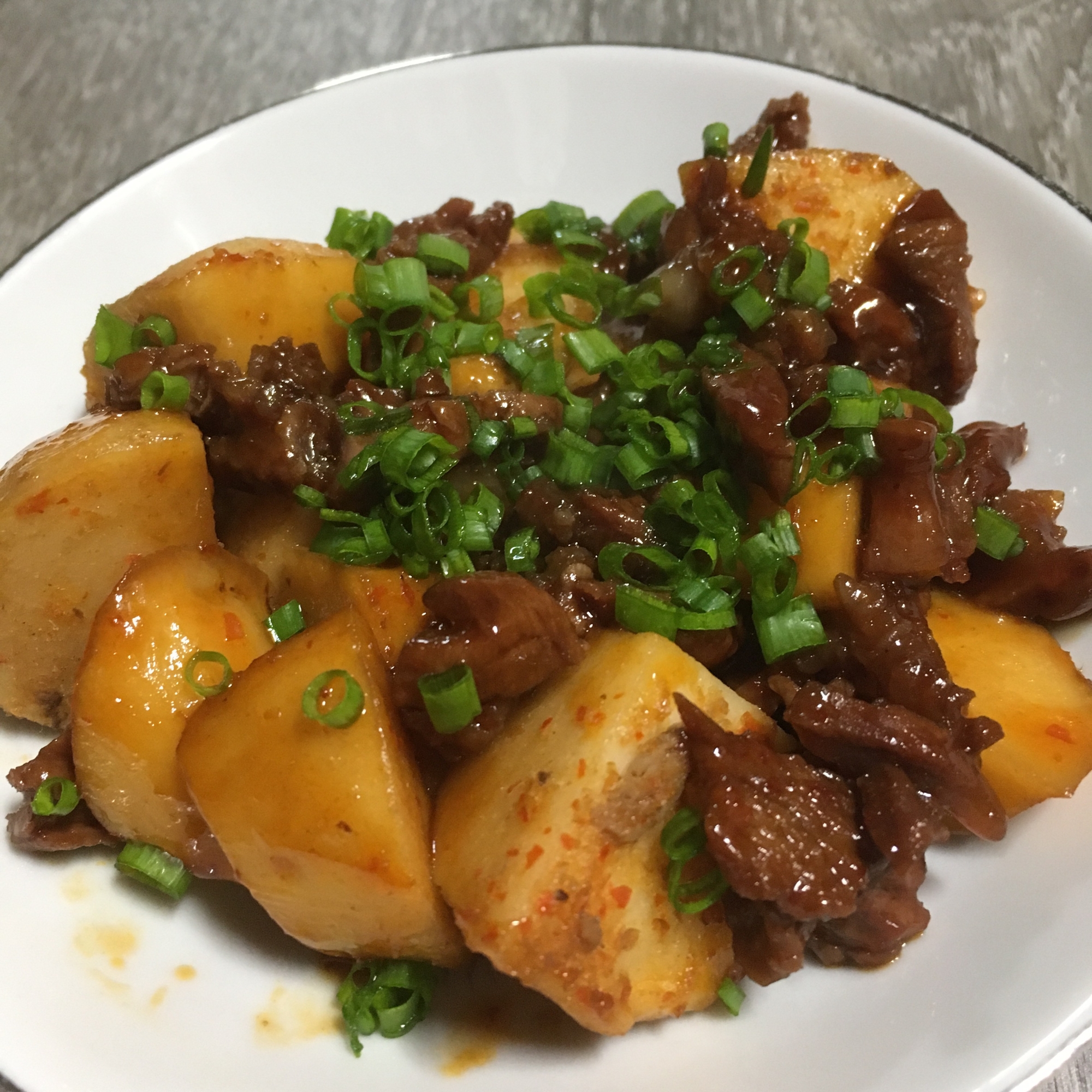 牛すじ里芋の甘辛煮♪