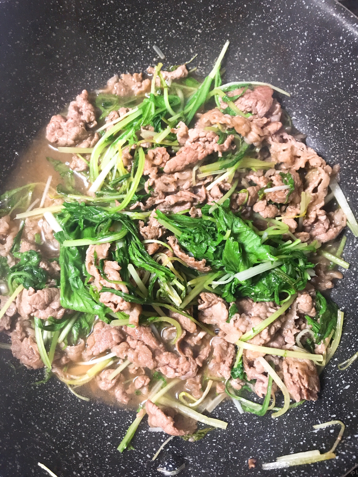 牛肉と水菜のハリハリ風 簡単レシピ