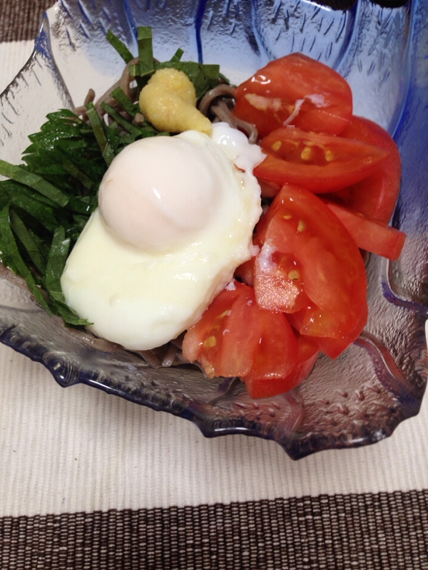 トマトの冷やし蕎麦(*^^*)☆