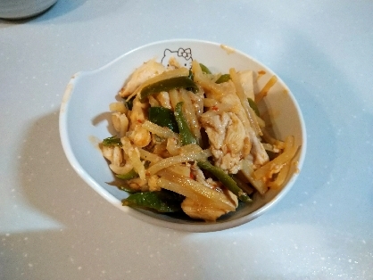 豚もも肉とたけのこピーマンの焼き肉のたれ炒め