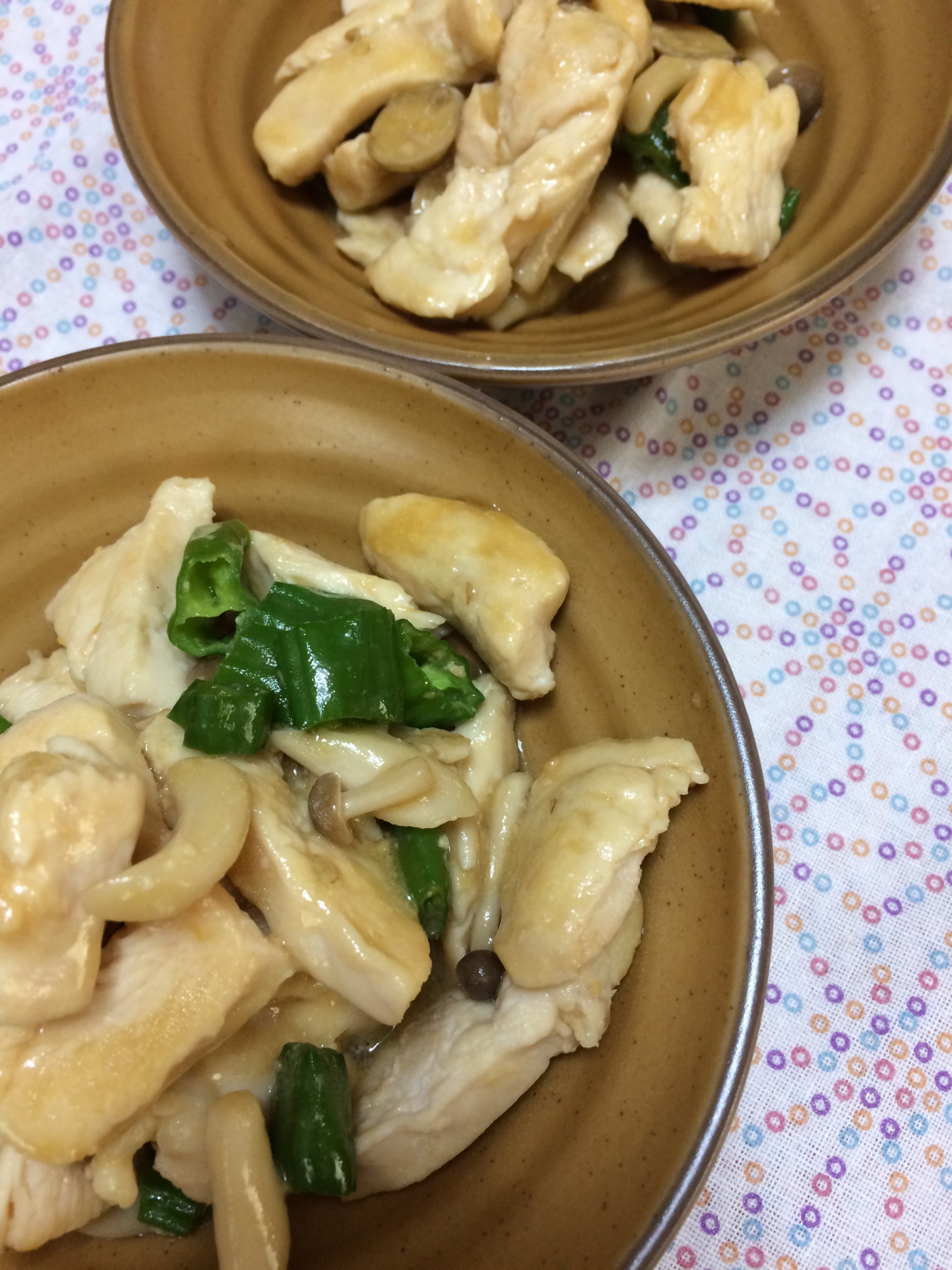 鶏胸肉とシシトウの味噌マヨ炒め