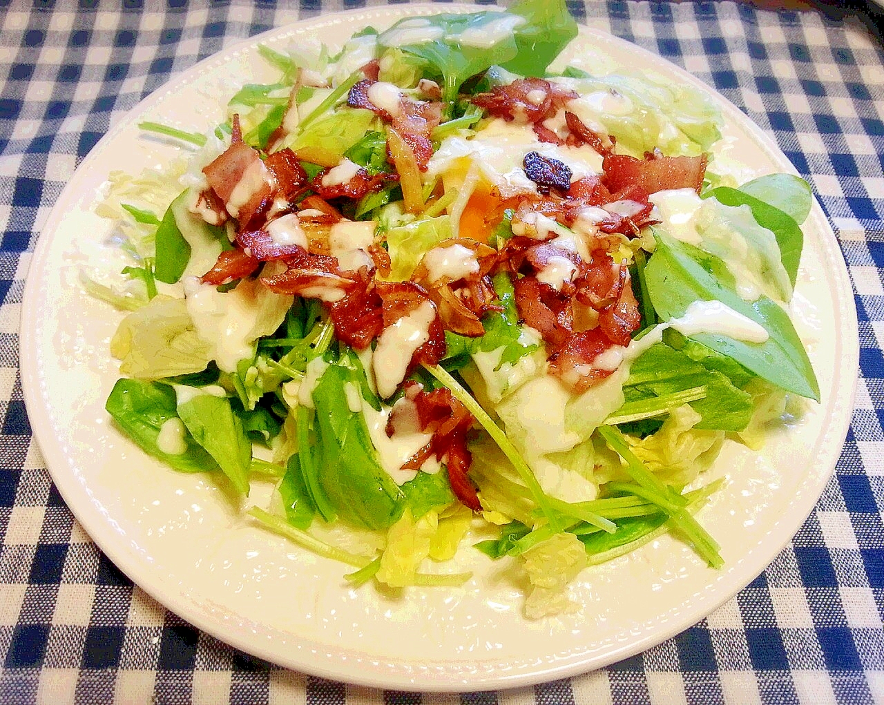 特別な日に ほうれん草とカリカリベーコンサラダ レシピ 作り方 By こぶた 楽天レシピ 特別な日に ほうれん草とカリカリベーコンサラダ レシピ 作り方 By こぶた 楽天レシピ