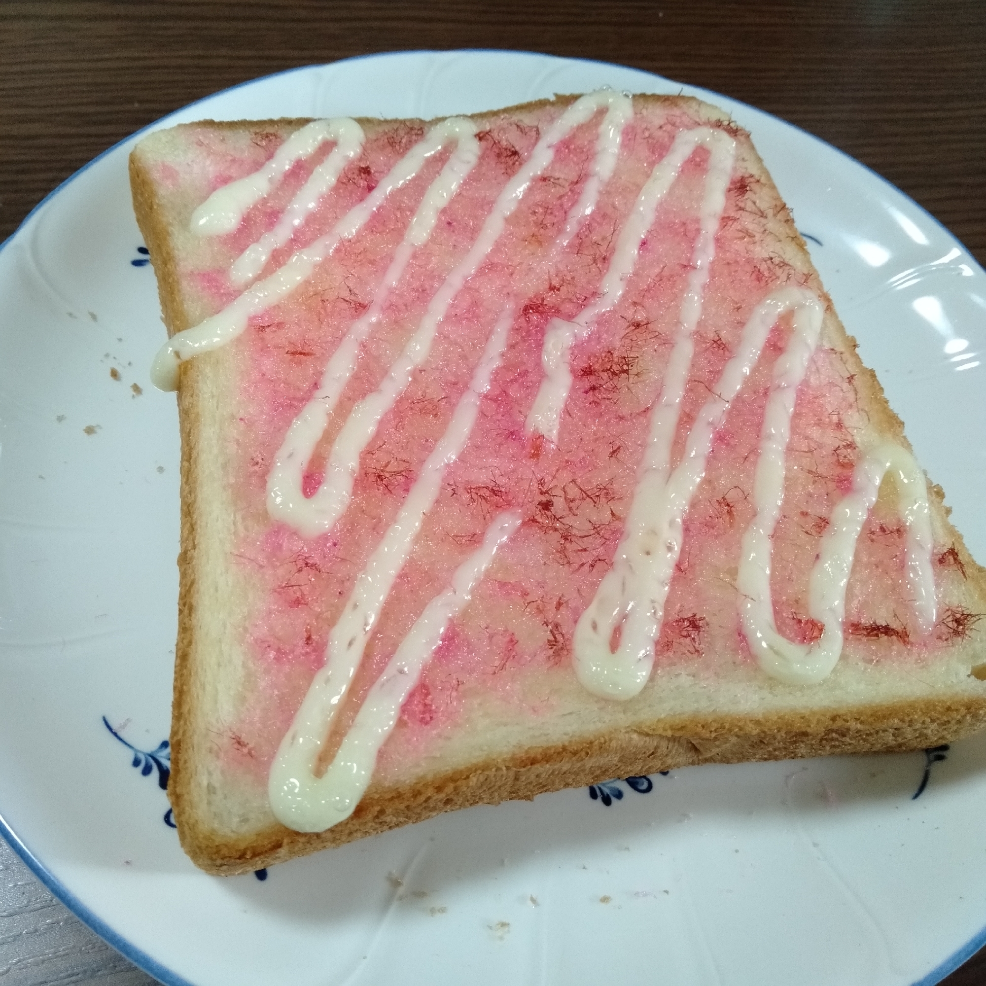 桜でんぶトースト 食パンアレンジ レシピ 作り方 By ズボラレシピのかねつぐ 楽天レシピ