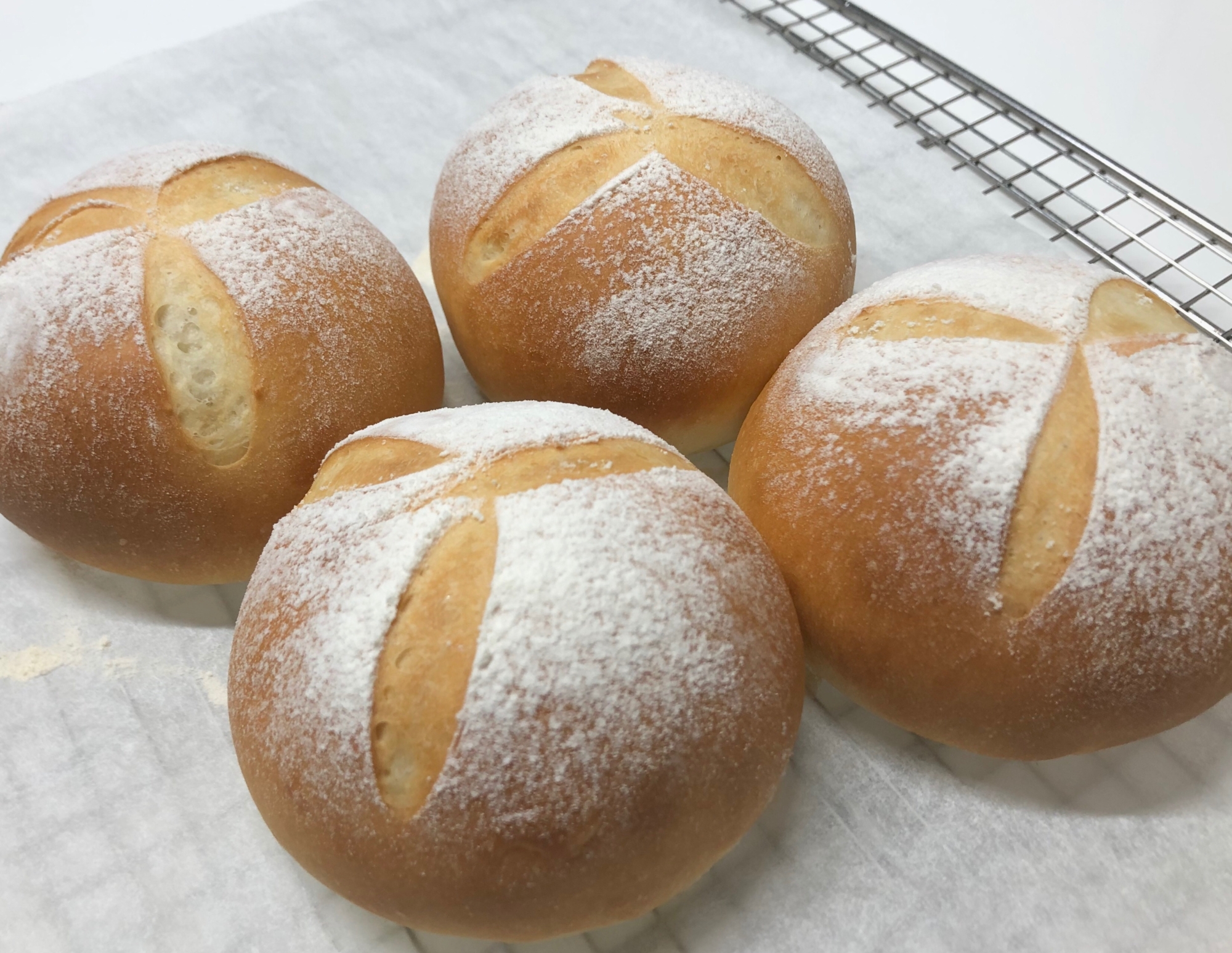 初めてのパン作りに♬発酵一回お手軽❤️簡単プチパン