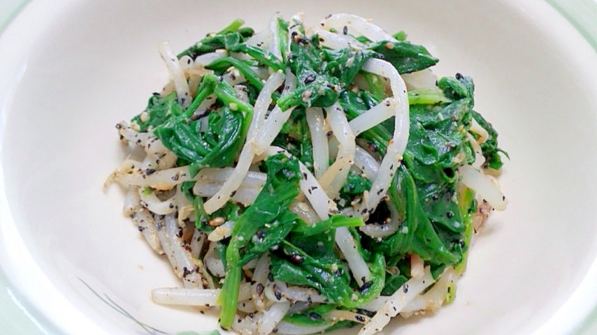 ほうれん草ともやしの胡麻味噌サラダ