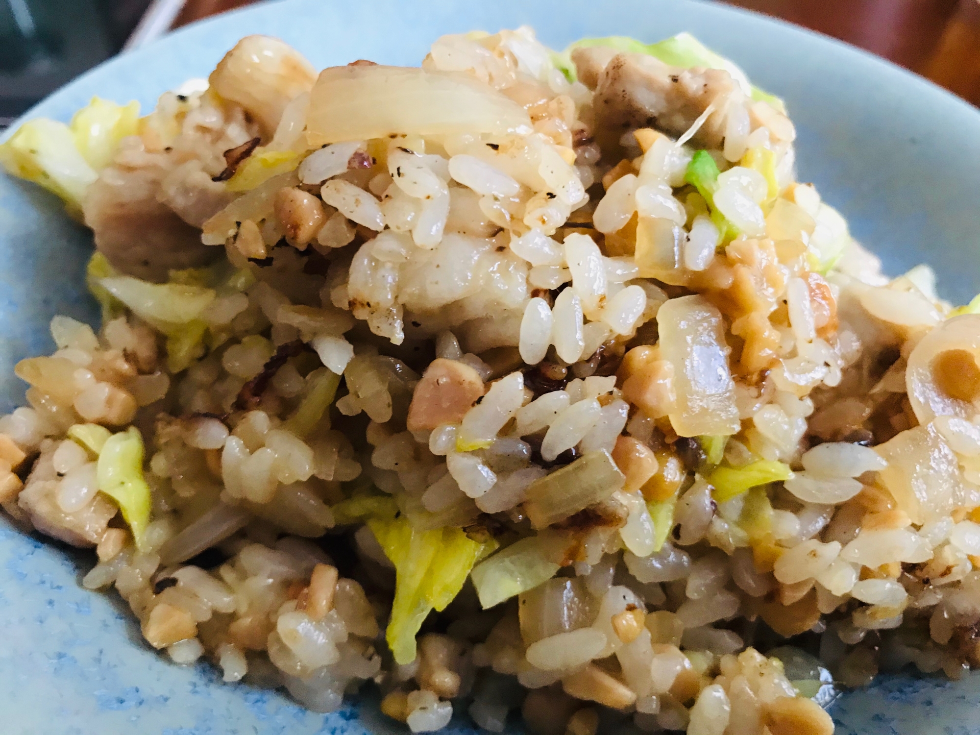 余った野菜と！卵なし！納豆炒飯