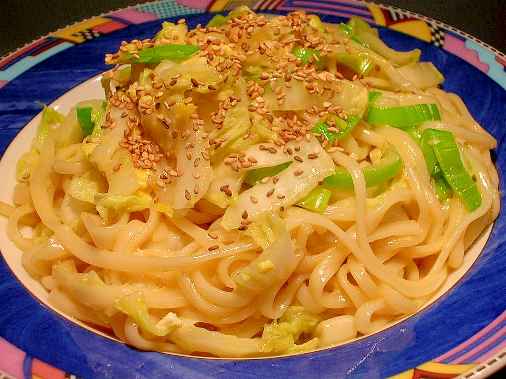 和風カルボナーラな焼きうどん♪