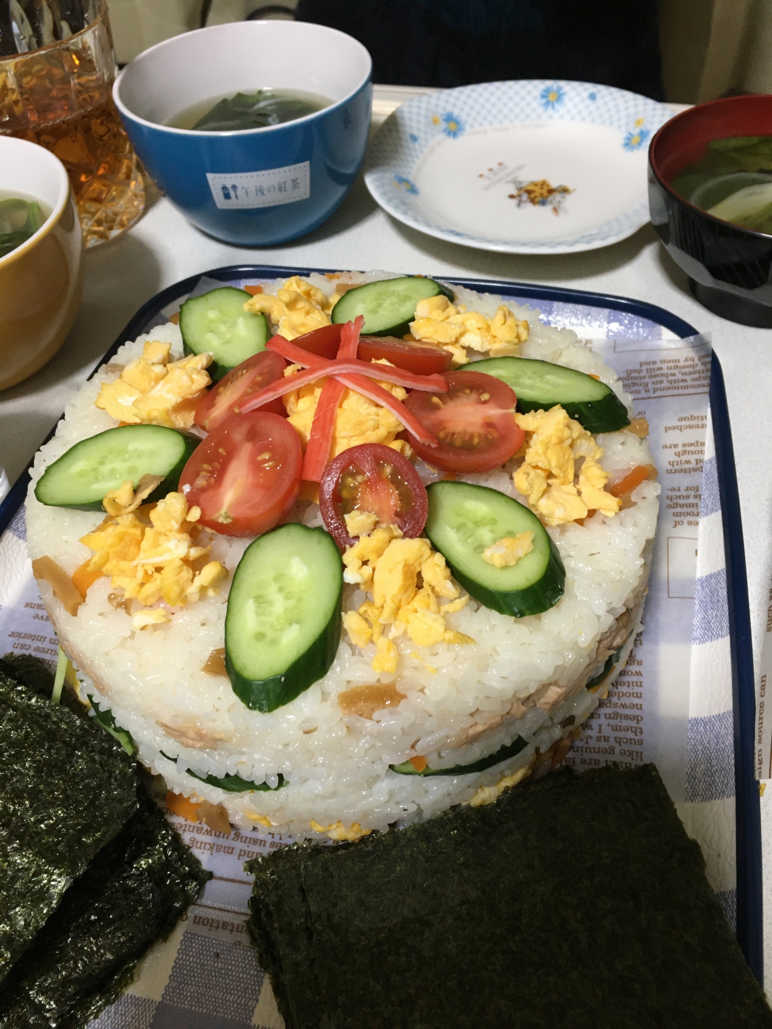 お誕生日に メインのお寿司ケーキ レシピ 作り方 By Tuma 楽天レシピ