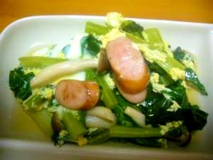 小松菜とキノコのコンソメ煮