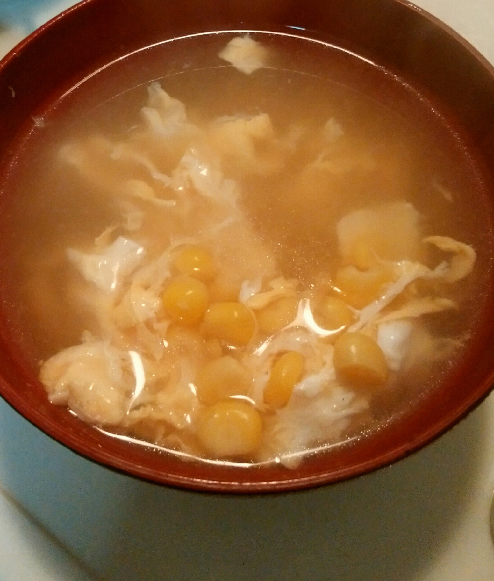 コーンと卵の簡単スープ