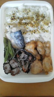 ☆パパお弁当☆から揚・ひじき・ミート・いんげん・鯖