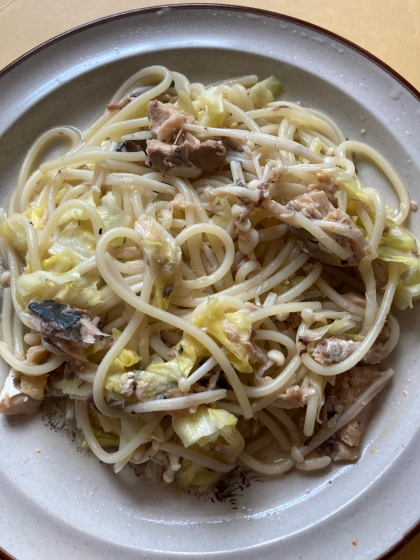 洗い物少なめ◎かんたん！サバ缶とキャベツのパスタ