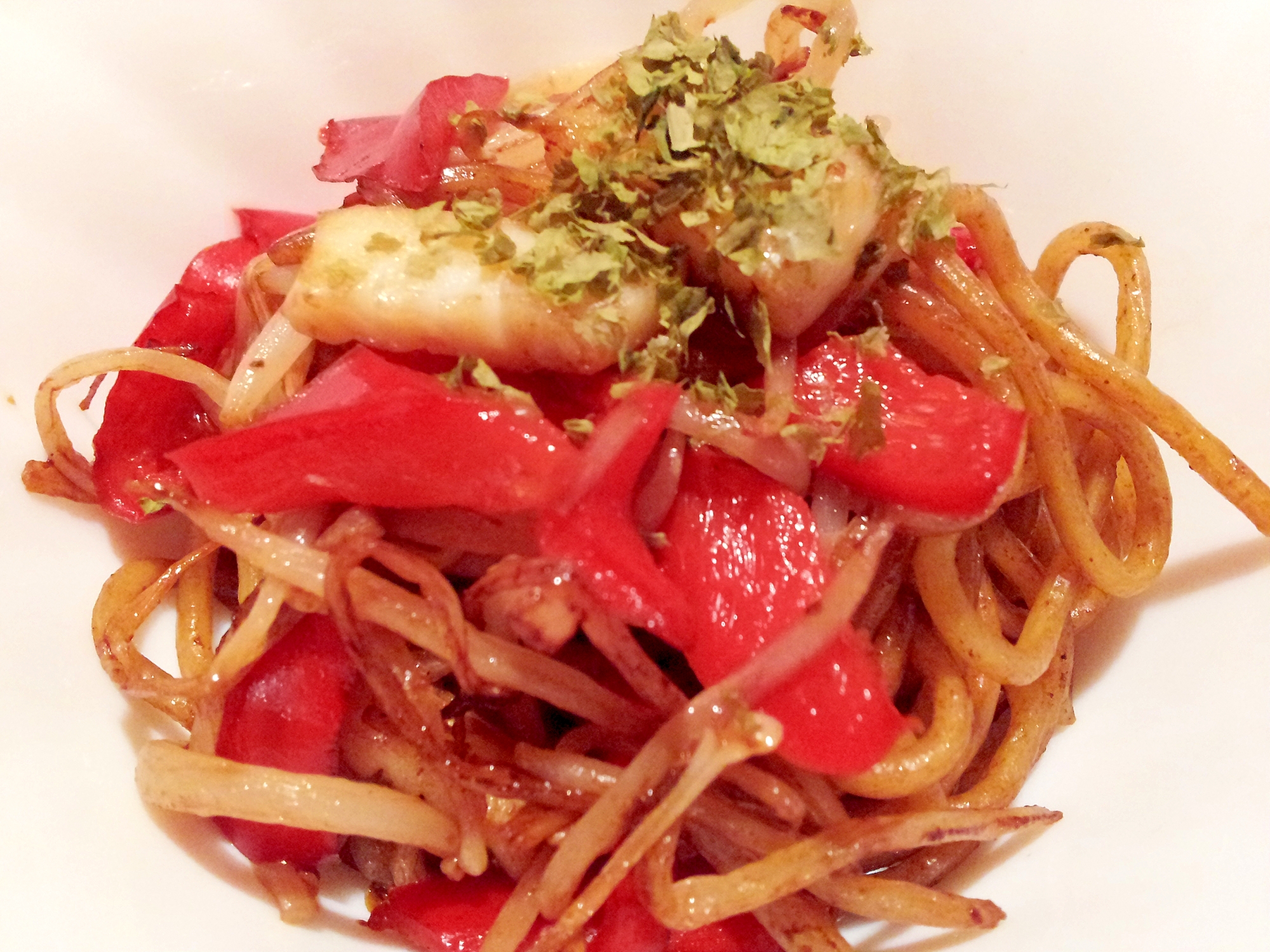 彩り用 お弁当おかず イカ 赤パプリカの焼きそば レシピ 作り方 By みんなのばなな 楽天レシピ