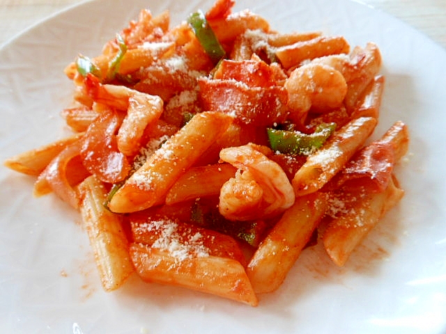 トマトケチャプで ペンネパスタ レシピ 作り方 By アルプスの乙女 楽天レシピ