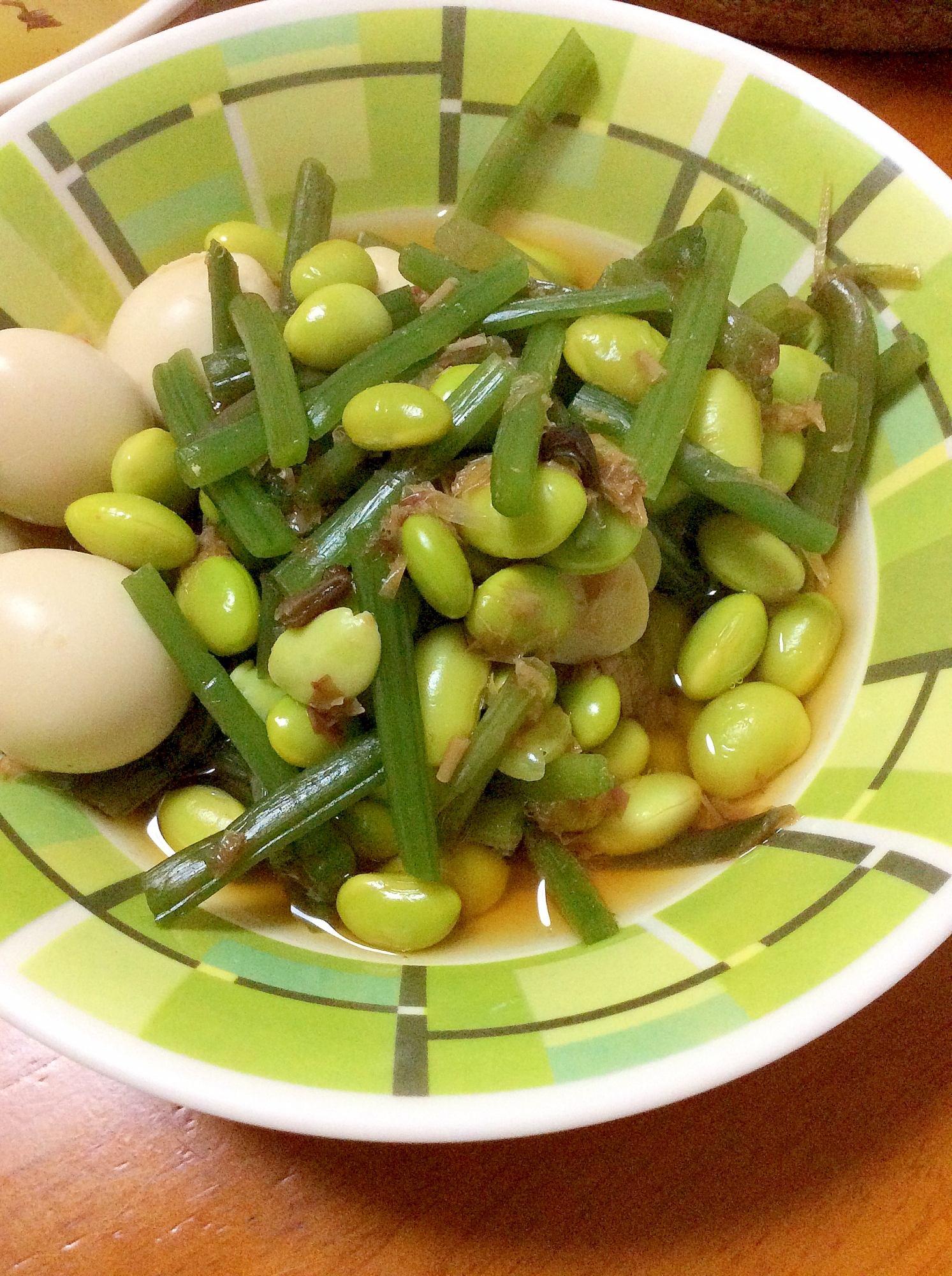 山菜ミックスむき枝豆うずらの卵かつお節煮