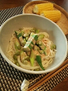 ごましゃぶ、ごまどれで簡単冷やし饂飩